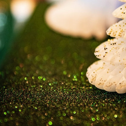 Bleščeč tekač za mizo, bleščeč, jelovo zelen, 28 cm x 3 m za božič