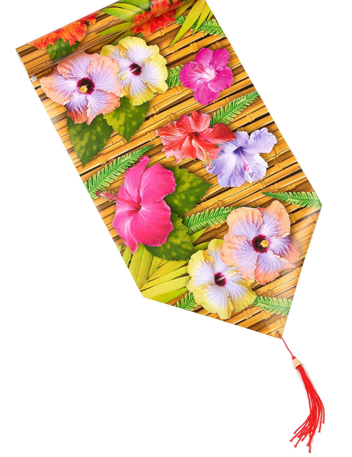Postavitev namiznega tekača s cvetlico hibiskusa havaji