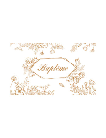 Zlati cvetlični prt za krst 30 cm x 5 m bela in zlata