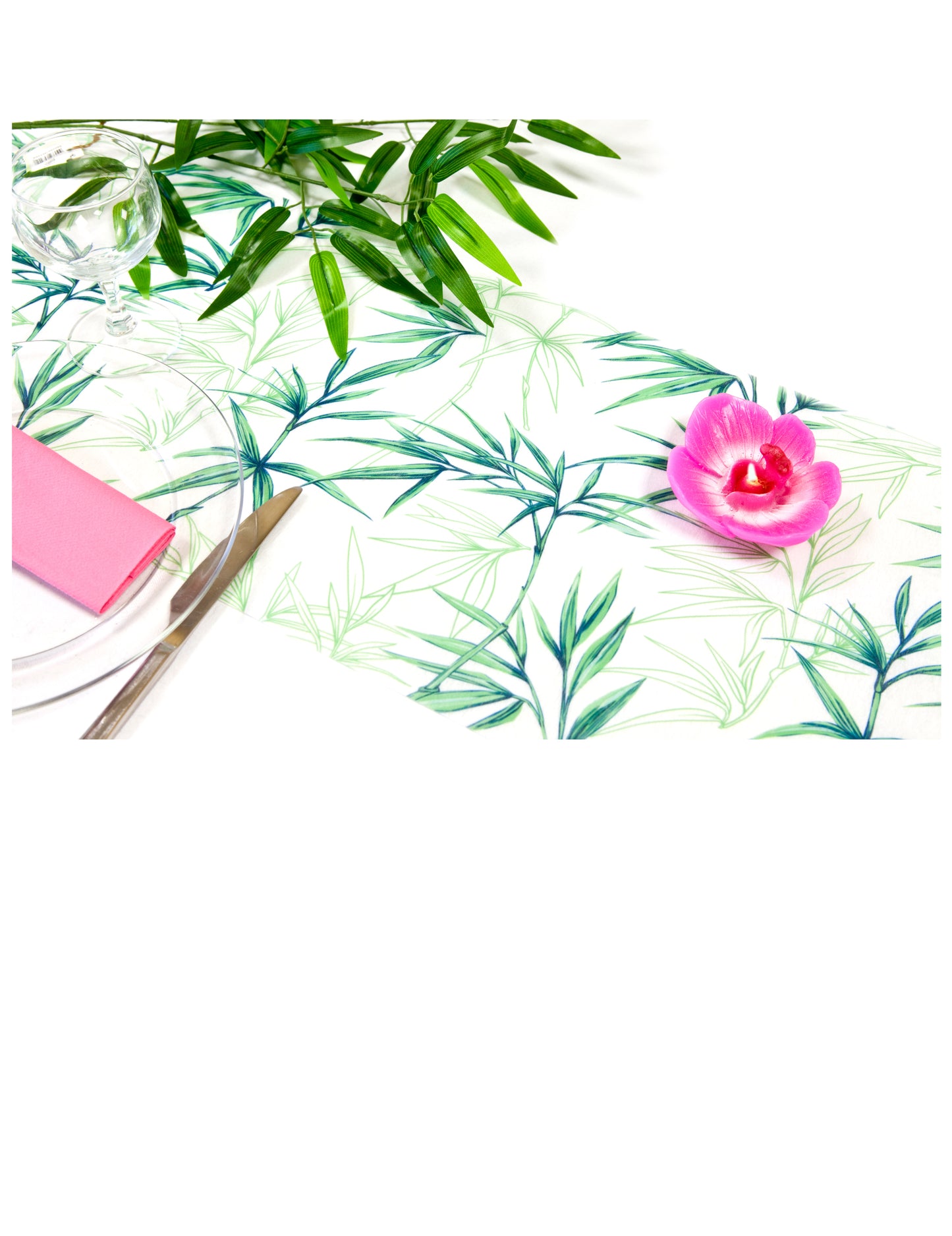 Netkani prt za mizo iz bambusovega listja 28 cm x 5 m zen dekoracija