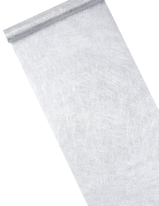 Chemin de table intissé métallisé pour fête argenté