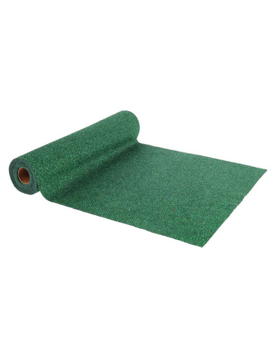 Namizno tekač z rombi iz zelenega bleščečega žameta 28 cm x 3 m
