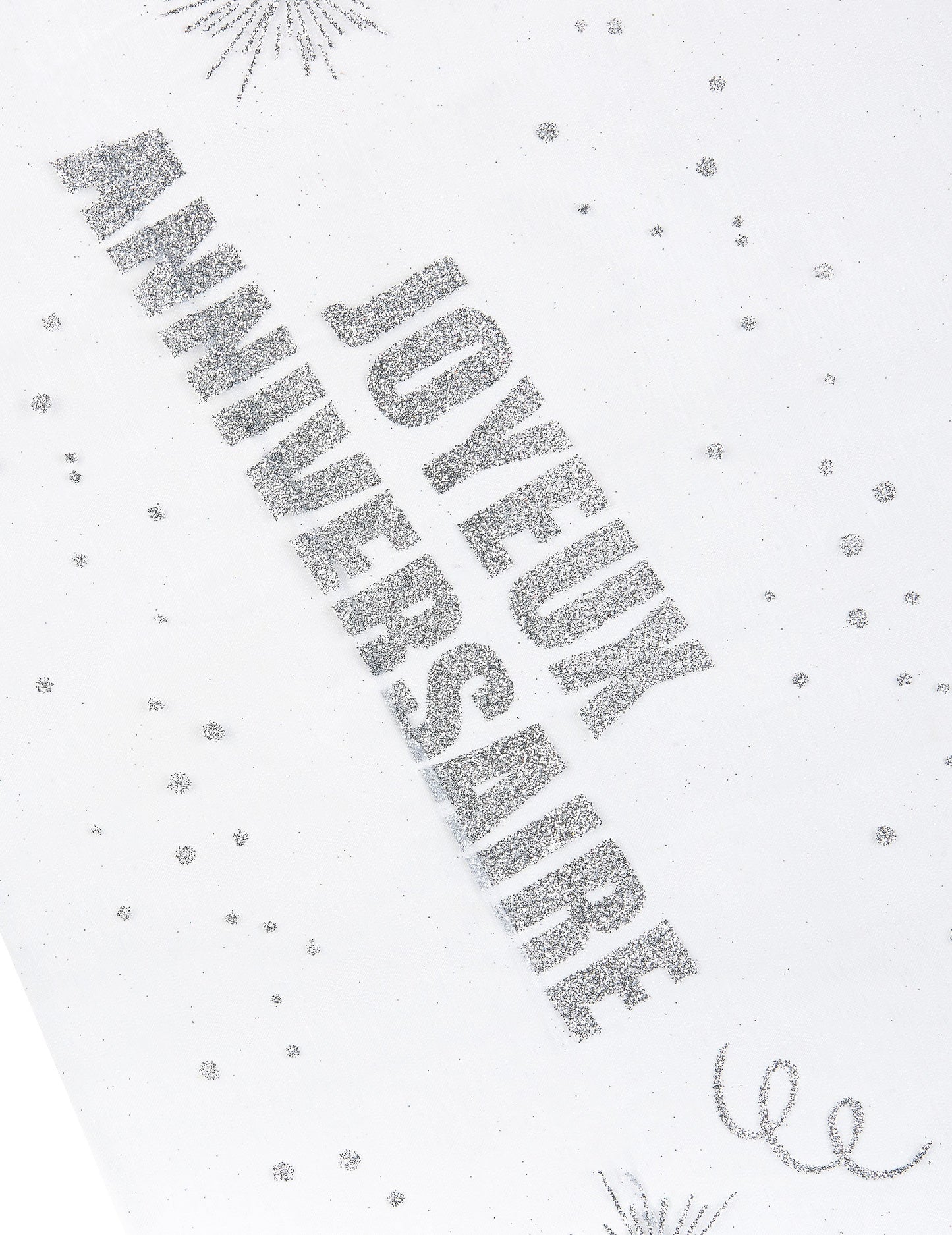 Srebrn bleščeč organza prt za rojstni dan 29 cm x 5 m