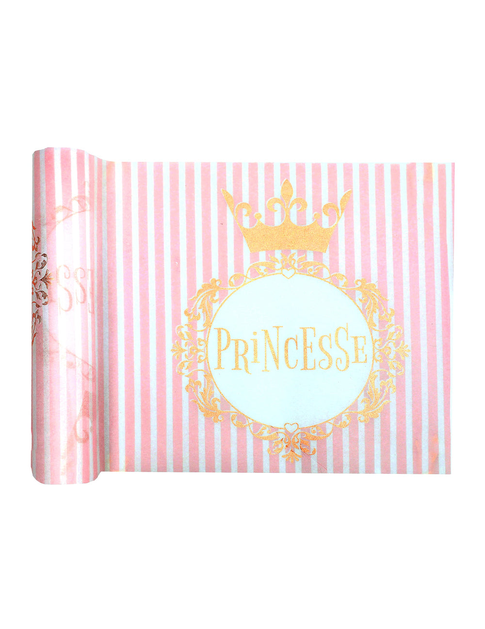 Chemin de table Princesse pour enfant rose gold à rayures roses