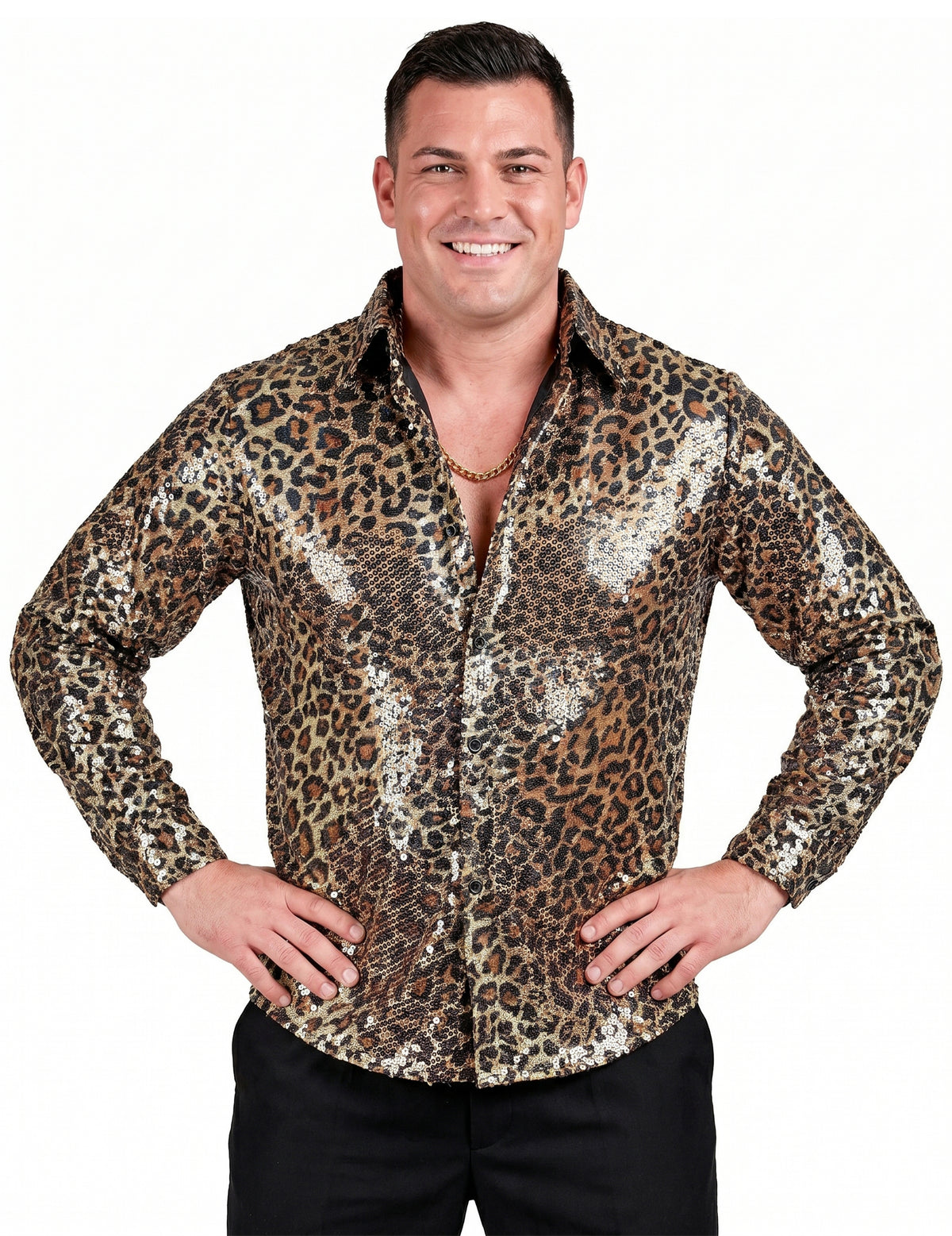 Moška majica z leopard