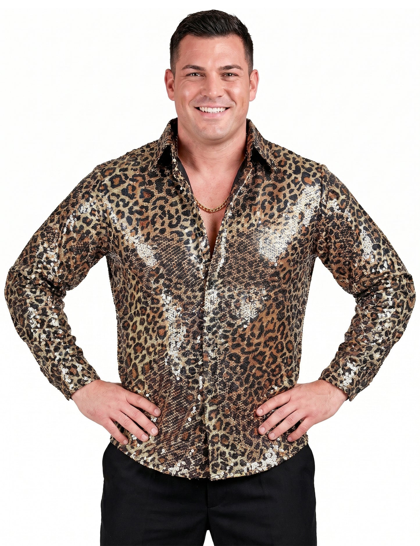 Moška majica z leopard