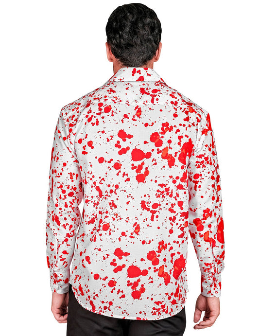 Vue de dos de la chemise blanche ensanglantée pour homme