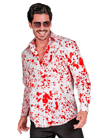 Moški z krvavo belo srajco