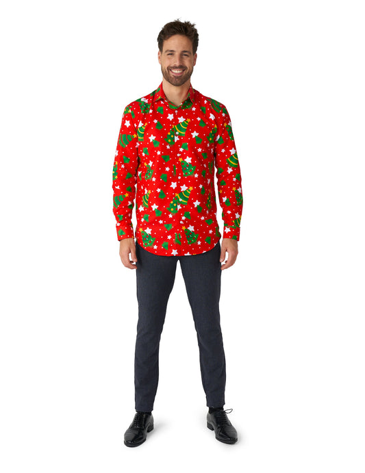 Vue de face de la chemise de Noël à motifs Suitmeister
