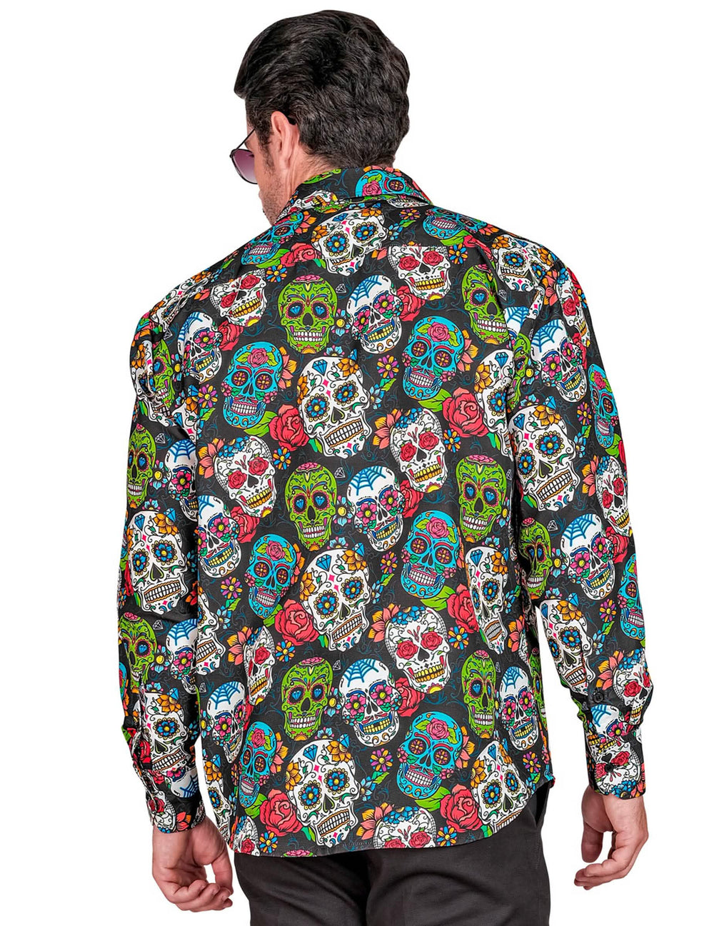 Vue de dos de la chemise Dia de los muertos
