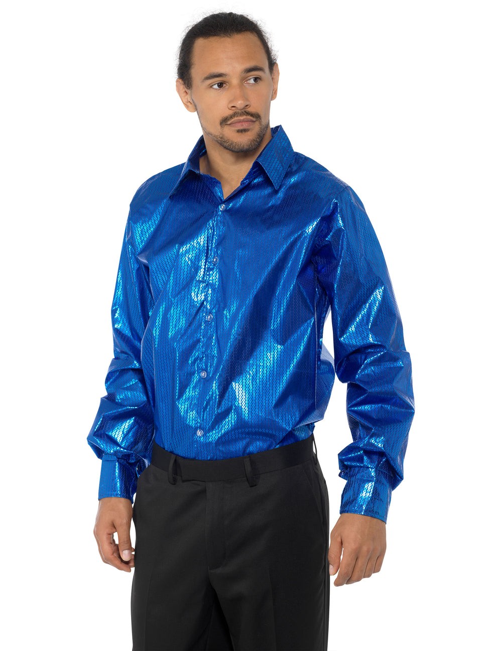 Vue de trois-quart de la chemise disco pour homme