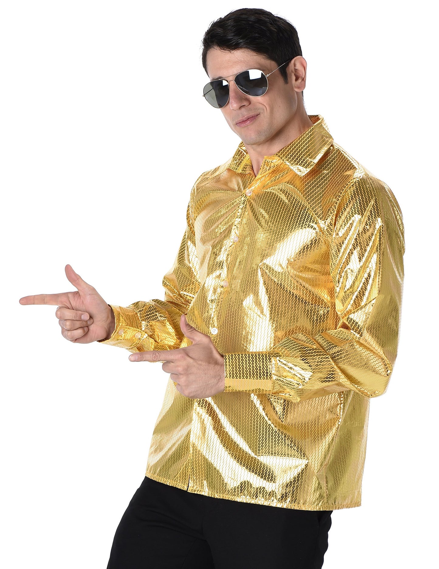 Disco majica z zlatimi pajkicami