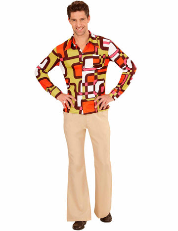 Groovy geometrijska srajca 70. leta moški 