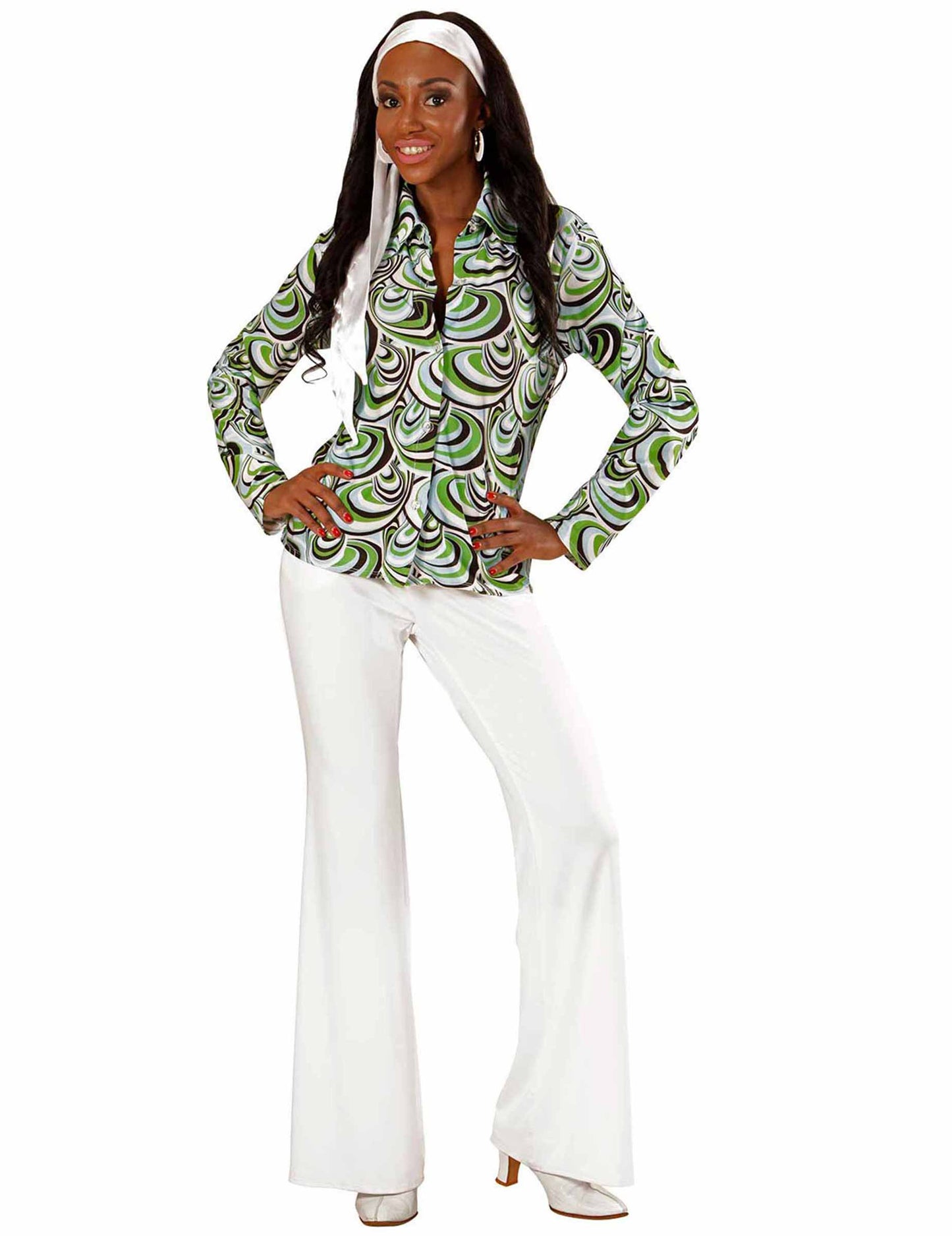 Groovy valovita srajca za ženske iz 70. let 