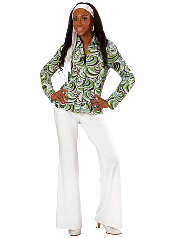 Groovy valovita srajca za ženske iz 70. let 