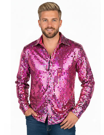 Moška roza disko majica visokega razreda