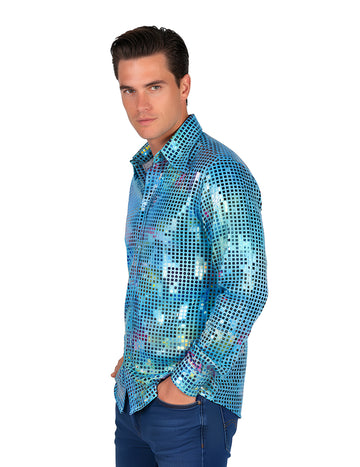 Moška vrhunska turkizna disko majica