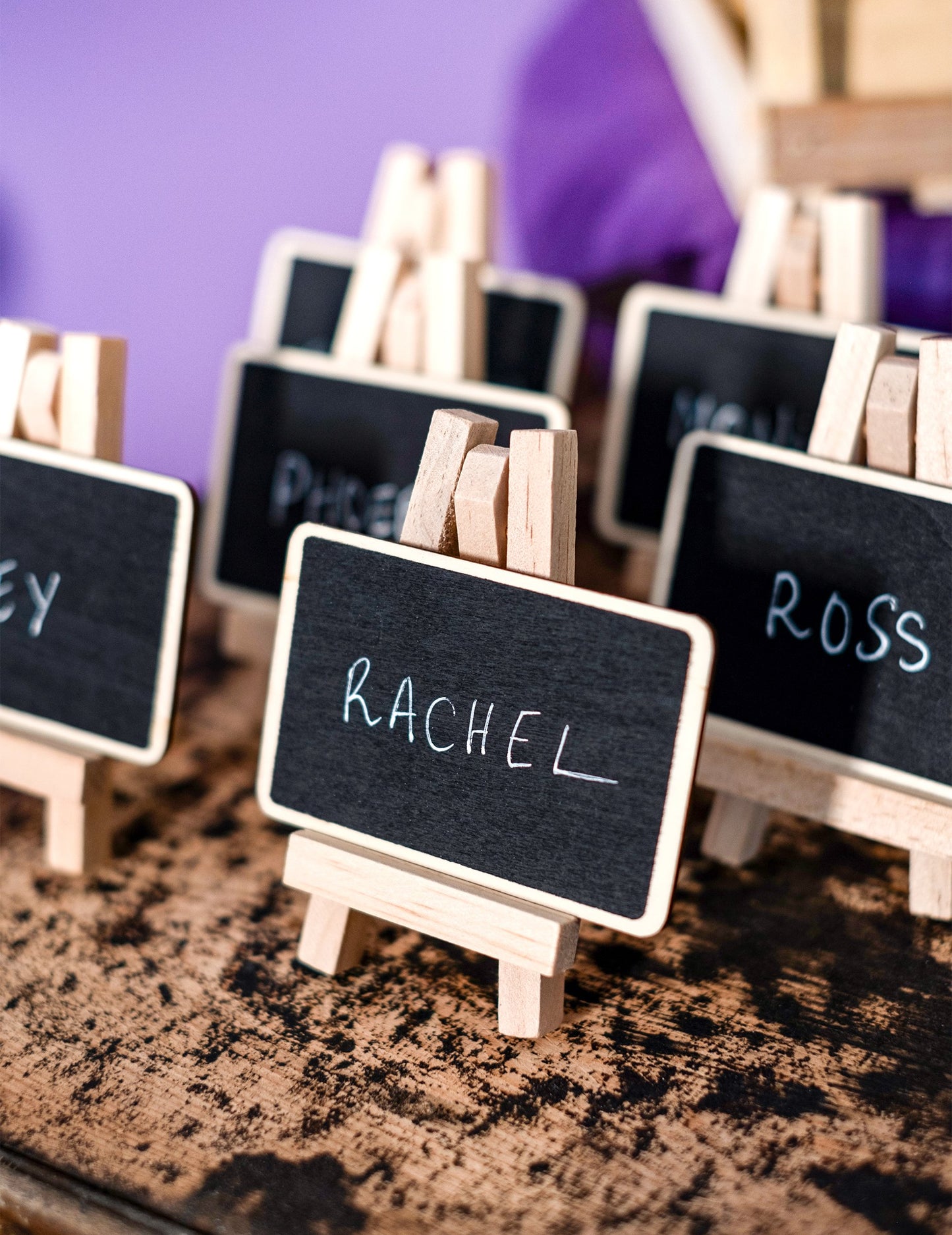 Stojalo s skrilavcem 6 x 10 cm lesena kartica z lokacijo