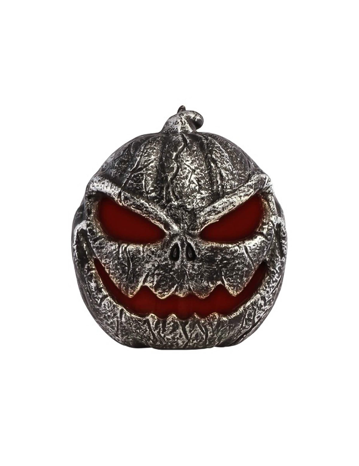 Srebrna plastična okrasna buča z LED-lučko 24 x 11 x 28 cm