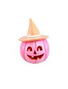 Dekorativna buča Summerween iz roza smole s pastelno oranžnim klobukom 12,5 x 12,3 x 17 cm