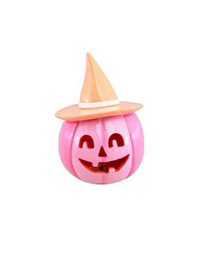Dekorativna buča Summerween iz roza smole s pastelno oranžnim klobukom 12,5 x 12,3 x 17 cm