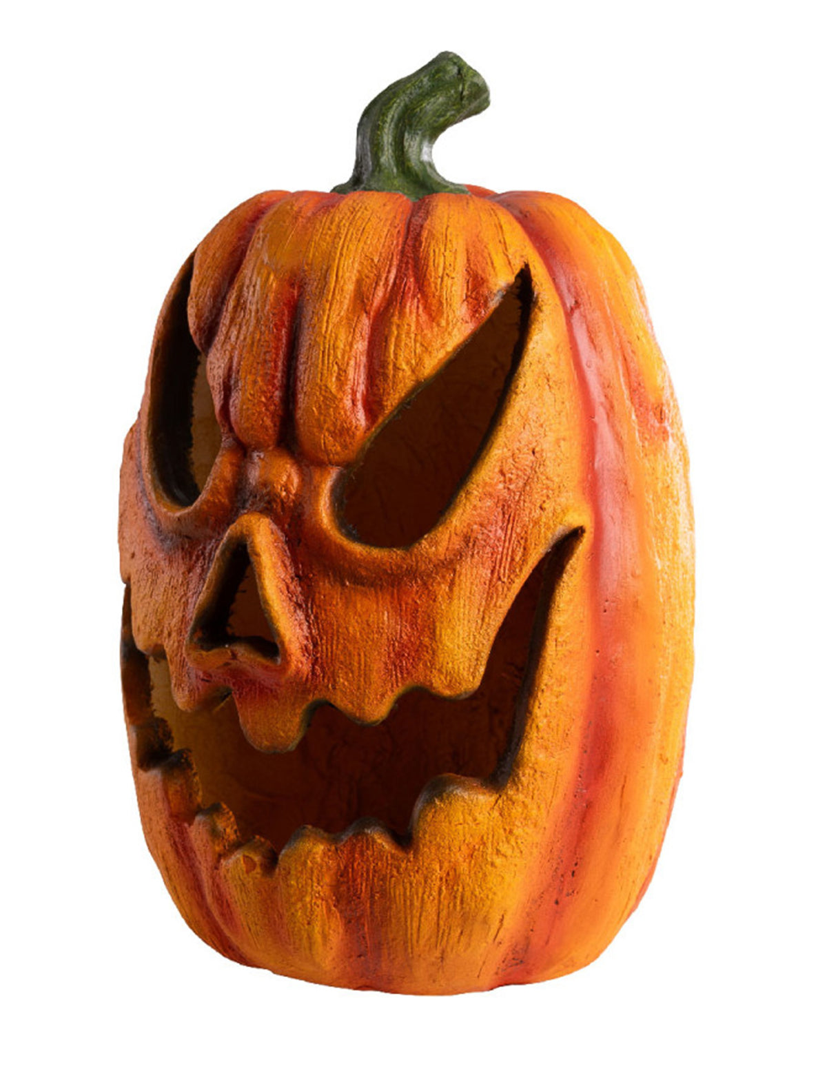 Citrouille lumineuse effrayante pour décoration d'Halloween orange et jaune