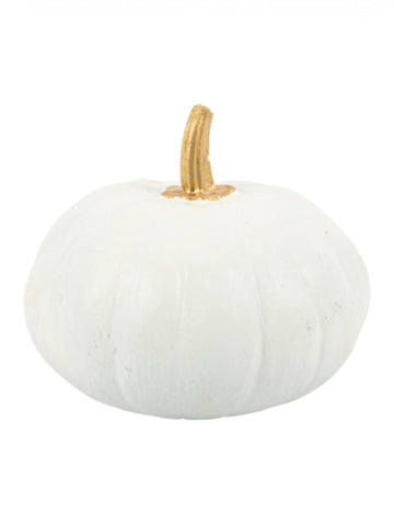 Bela in zlata plastična buča 15 cm 