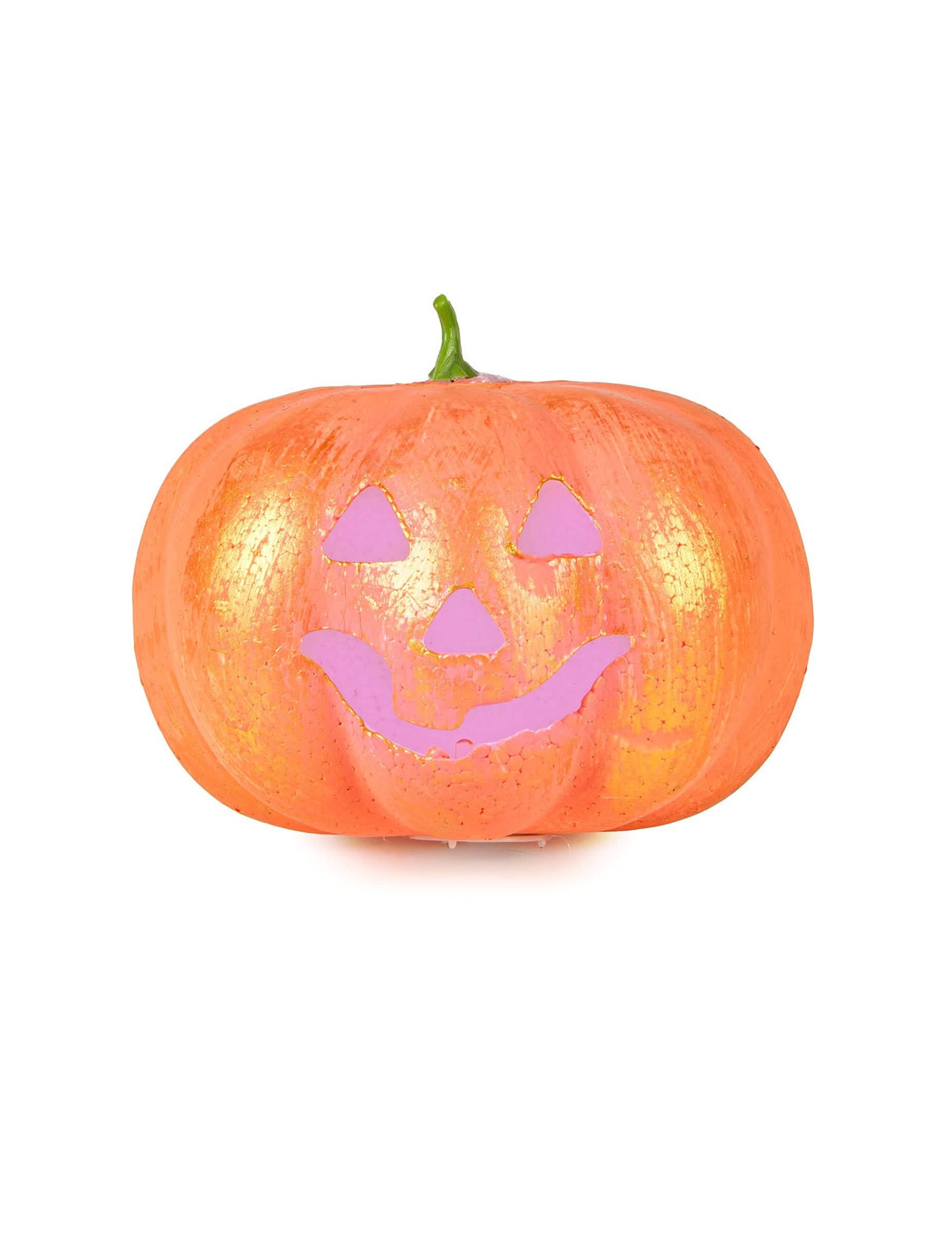 Pogled od spredaj na svetlečo bučo halloween