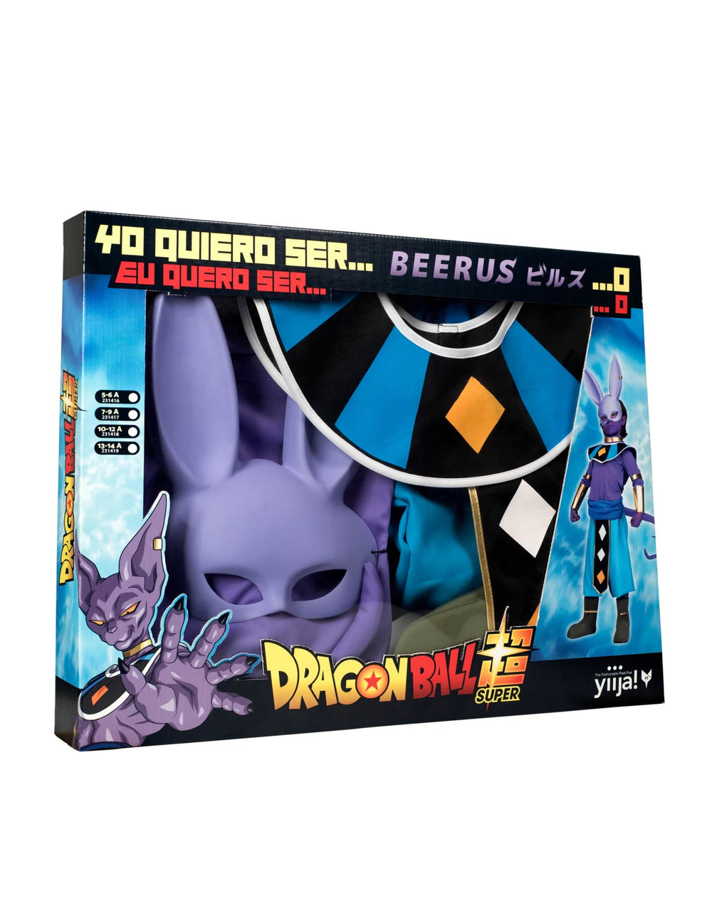 Komplet za kostum z masko Beerus Dragon Ball