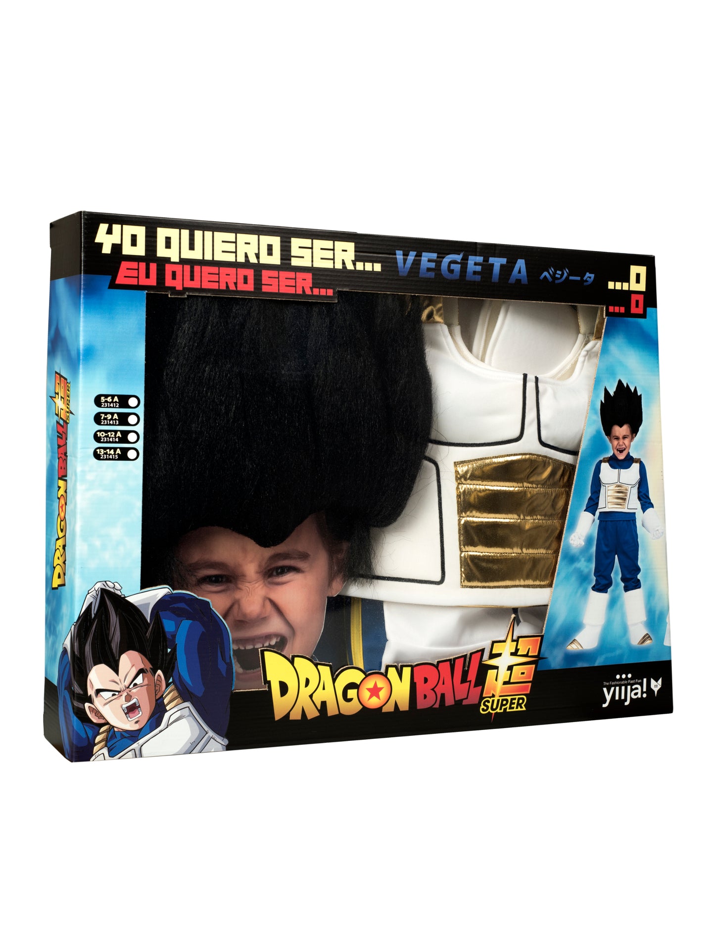 Preoblečena set z otroško lasuljo Vegeta Dragon Ball