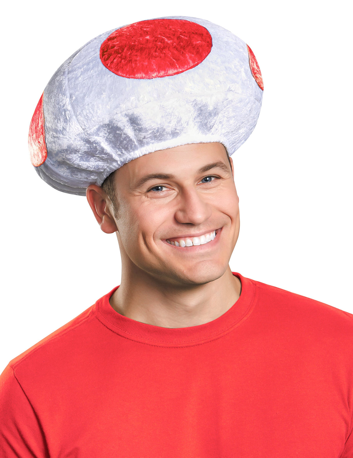 Coiffe champignon Toad Nintendo® pour adulte blanche à pois rouges