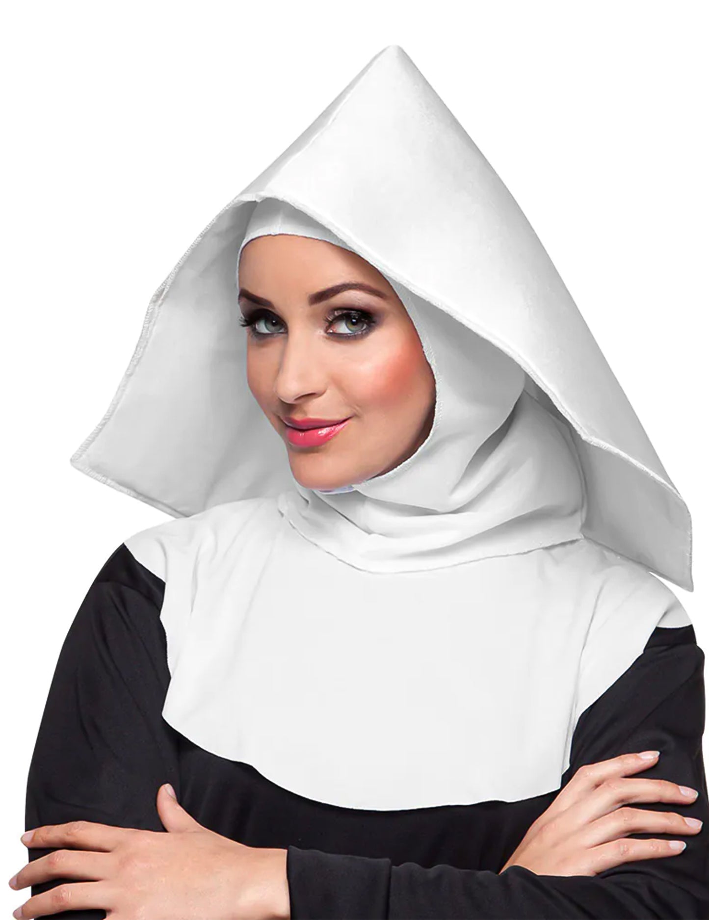 Coiffe de nonne pour adulte blanche