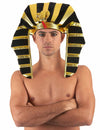 Coiffe pharaon égyptien pour adulte noir et doré avec cobra