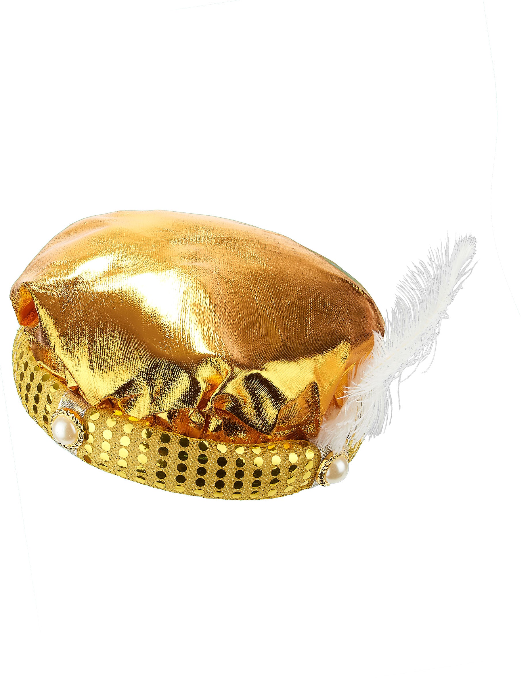Vue de profil de la coiffe turban sultan pour adulte