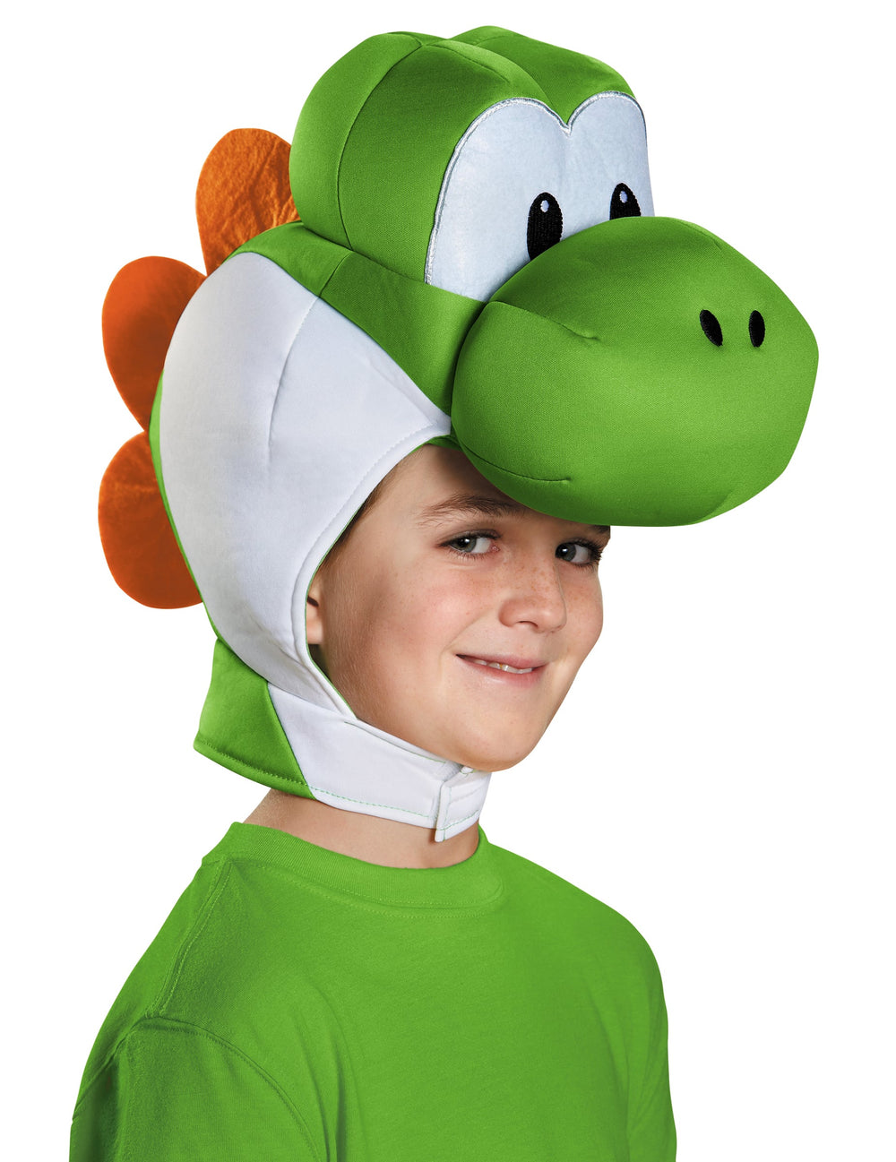 Coiffe Yoshi Nintendo® pour enfants vert et blanc avec crête orange