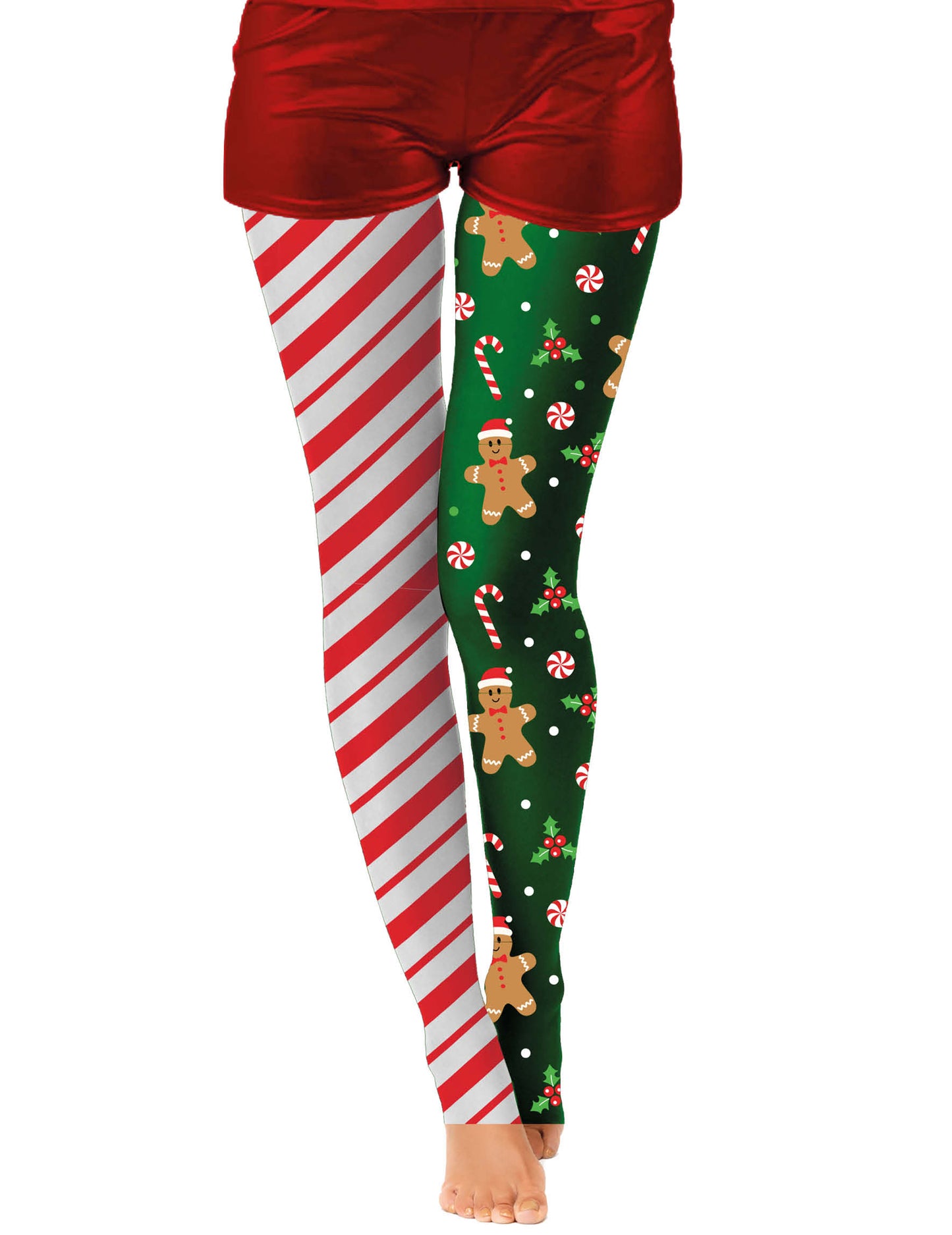 Božične hlačne nogavice za odrasle z medenjaki