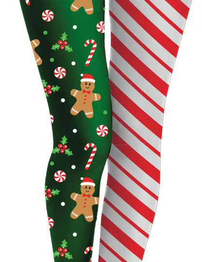 Božične hlačne nogavice za odrasle z medenjaki