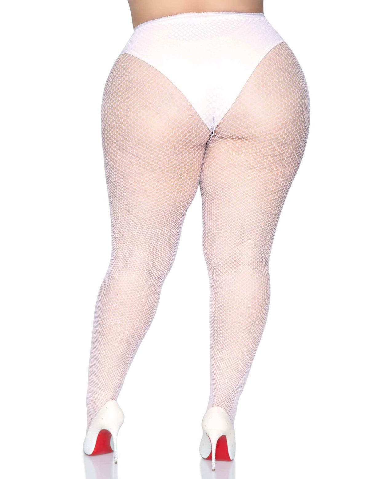 Vue de dos des collants résille pour femme