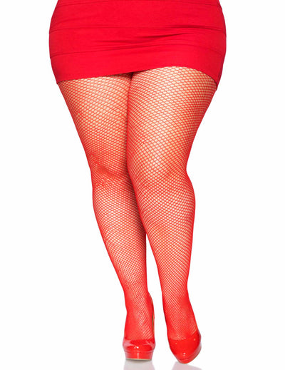 Collants résille pour femme rouge