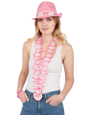 Rožnato cvetlično ogrlico za dekliščino za ženske z medaljonom