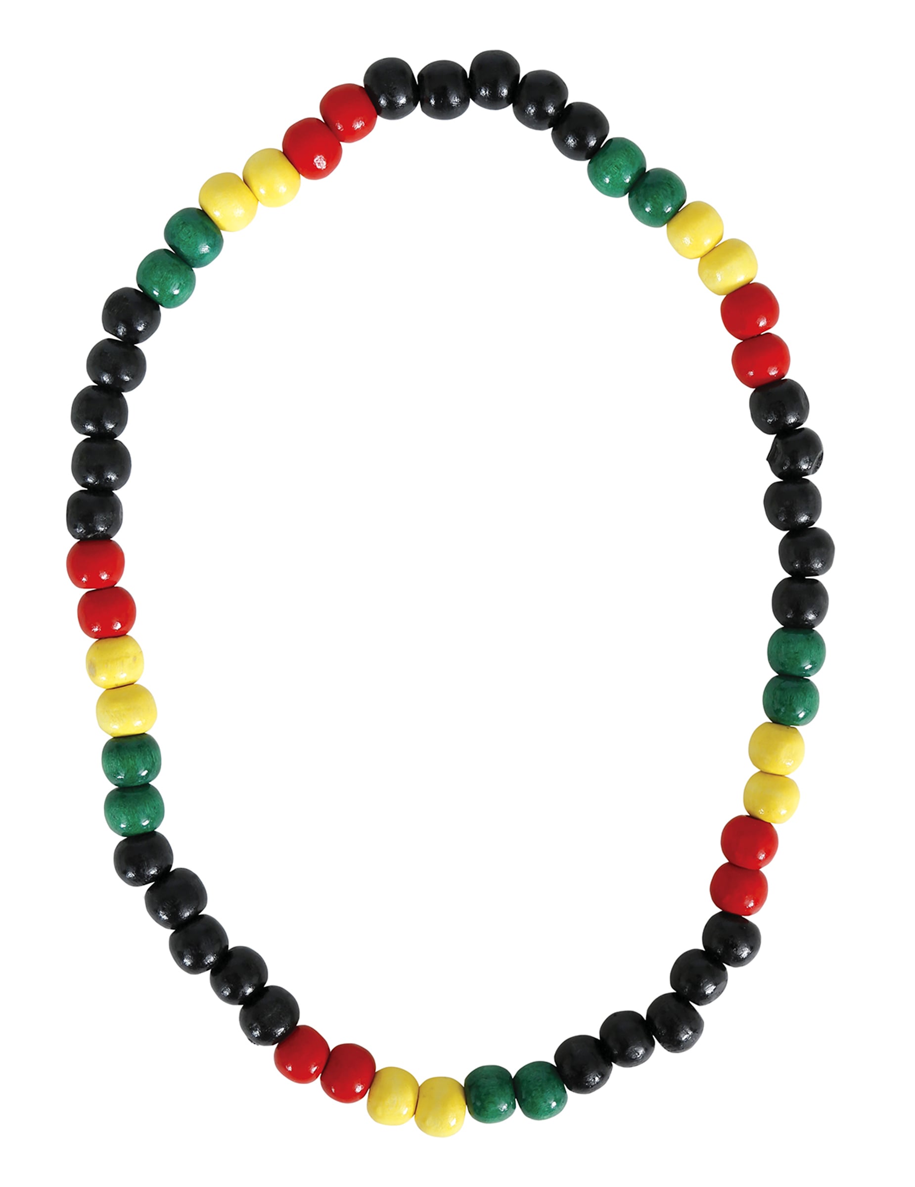 Vue d'ensemble du collier à perles rasta