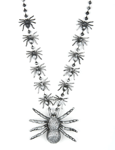 Collier araignées Halloween pour adulte argenté