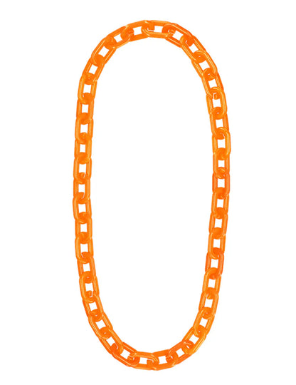 Ogrlica s široko verigo neon oranžna