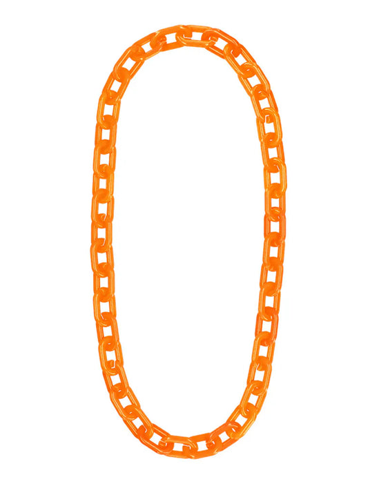 Ogrlica s široko verigo neon oranžna