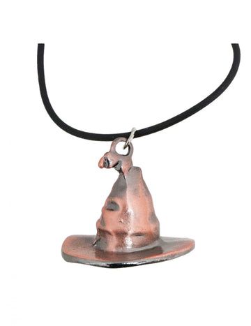 Collier chapeau de sorcier pour adulte marron bronze avec cordon noir