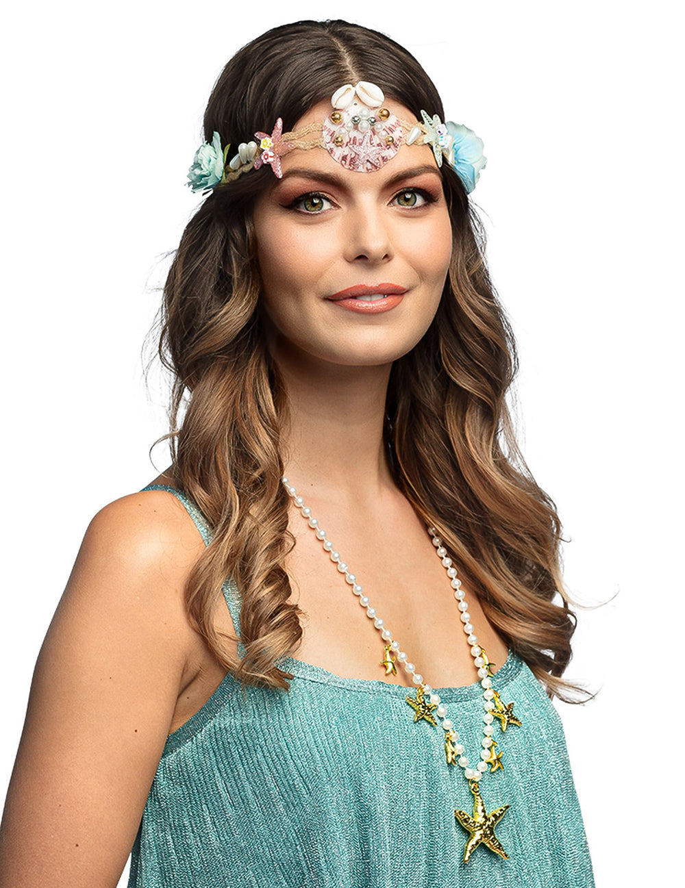 Vue portée du collier de sirène avec étoiles de mer