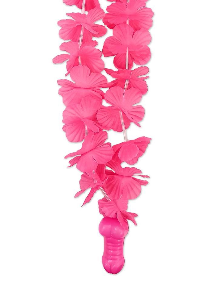 Collier hawaïen zizi pour adulte rose