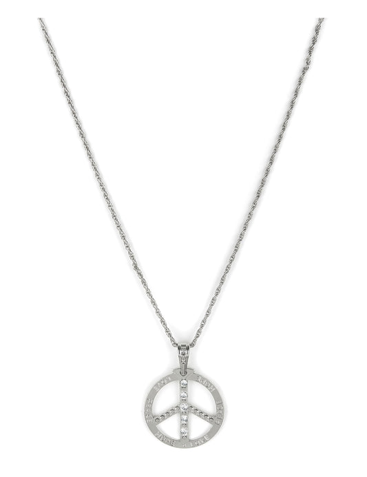 Collier hippie effet strass pour adulte argenté