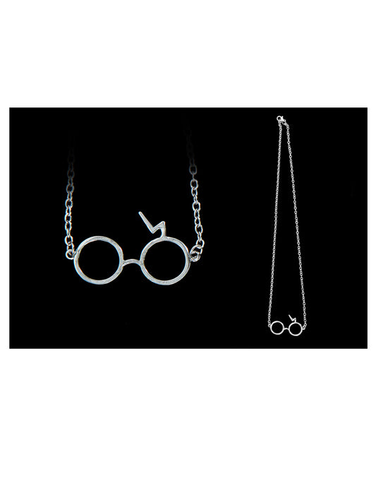 Collier lunettes apprenti sorcier argenté