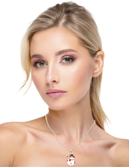 Kovinska ogrlica z božičnim snežakom